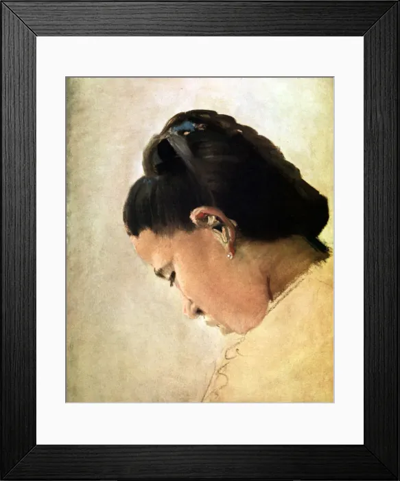 Framed Print : Tete de Jeune Fille, late 19th century, (1929). Artist: Georges-Pierre Seurat Framed Print : Tete de Jeune Fille, late 19th century, (1929). Artist: Georges-Pierre Seurat
