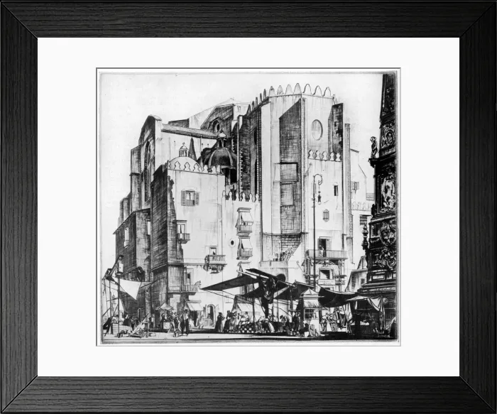 Framed Print : Fishmarket, Naples, 1929. Artist: G Wedgwood Framed Print : Fishmarket, Naples, 1929. Artist: G Wedgwood