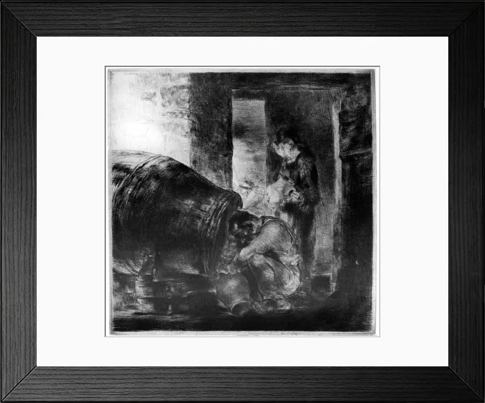 Framed Print : The Cider Barrel, 1929. Artist: Edmund Blampied Framed Print : The Cider Barrel, 1929. Artist: Edmund Blampied