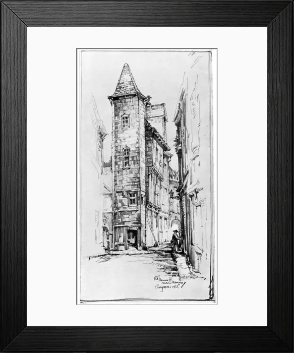 Framed Print : Old House at Angers, 1925, (1926). Artist: M Adams-Acton Framed Print : Old House at Angers, 1925, (1926). Artist: M Adams-Acton