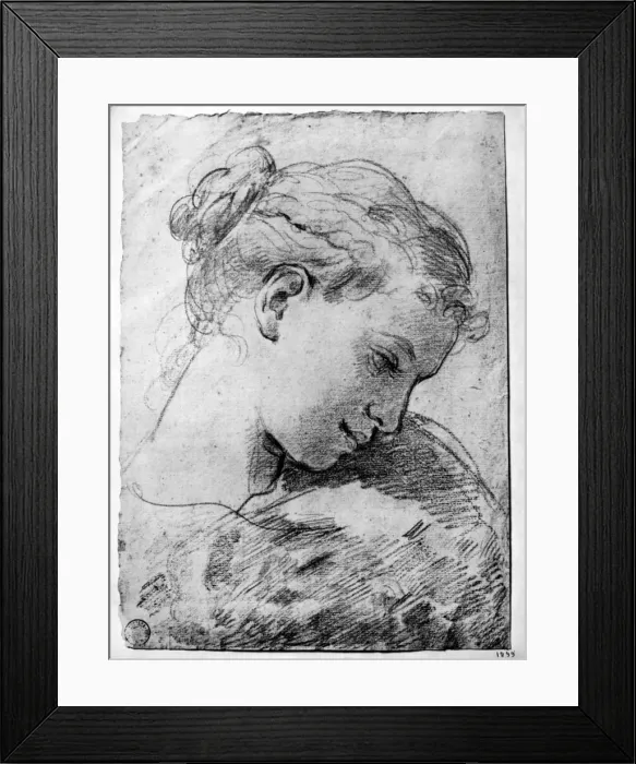 Framed Print : Study of a girls head, 18th century (1933). Artist: Gaetano Gandolfi Framed Print : Study of a girls head, 18th century (1933). Artist: Gaetano Gandolfi