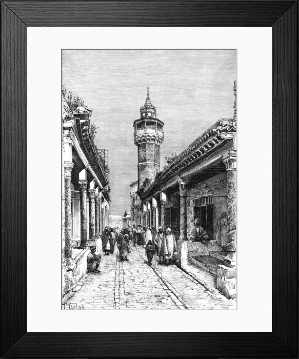 Framed Print : A street in the Suk district of Tunis, Tunisia, 1895 Framed Print : A street in the Suk district of Tunis, Tunisia, 1895