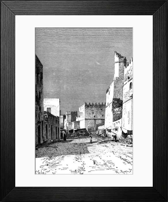 Framed Print : Leonec Street, Sfakes, North Africa, 1895. Artist: Taylor Framed Print : Leonec Street, Sfakes, North Africa, 1895. Artist: Taylor