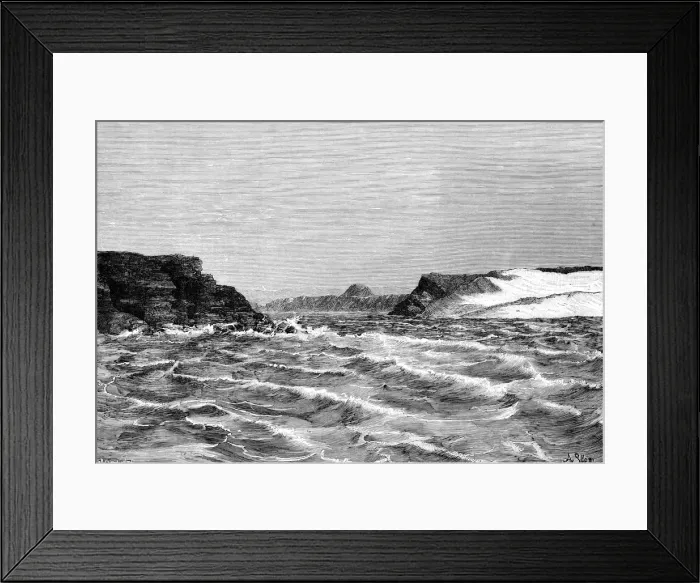 Framed Print : The mouth of the river Draa, Morocco, 1895. Artist: Barbant Framed Print : The mouth of the river Draa, Morocco, 1895. Artist: Barbant