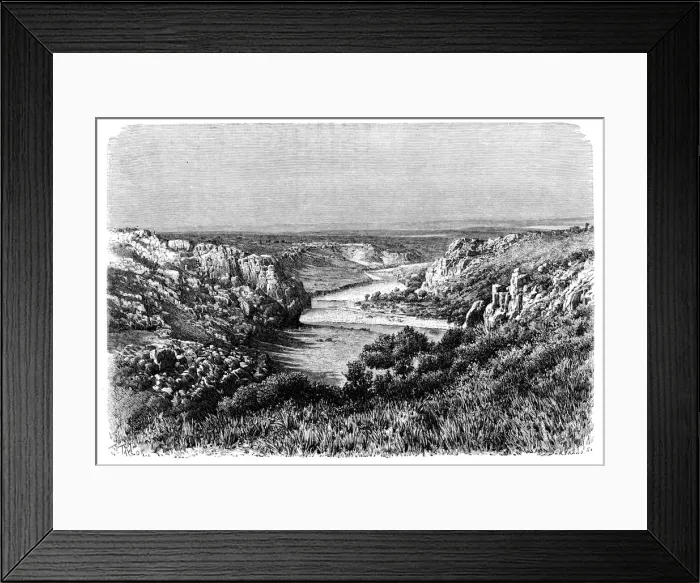 Framed Print : The Sherat river, Morocco, 1895. Artist: Barbant Framed Print : The Sherat river, Morocco, 1895. Artist: Barbant