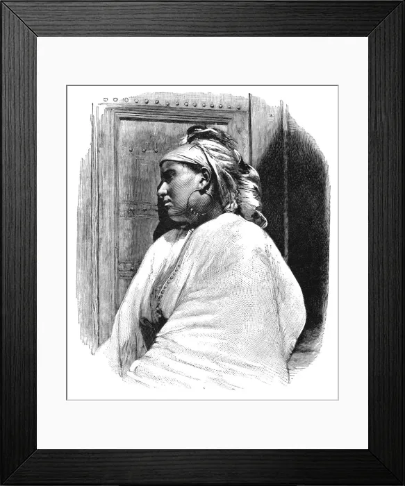 Framed Print : An Arab woman from Tangier, Morocco, 1895. Artist: Henri Thiriat Framed Print : An Arab woman from Tangier, Morocco, 1895. Artist: Henri Thiriat