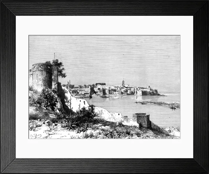Framed Print : Rabat and the mouth of the Bu-Regrag river, Morocco, 1895. Artist: Meunier Framed Print : Rabat and the mouth of the Bu-Regrag river, Morocco, 1895. Artist: Meunier