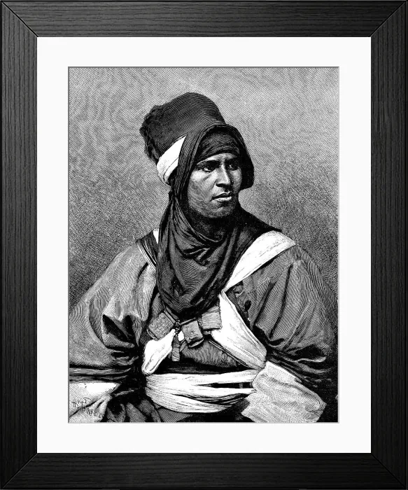 Framed Print : A Targui man, 1895. Artist: Henri Thiriat Framed Print : A Targui man, 1895. Artist: Henri Thiriat