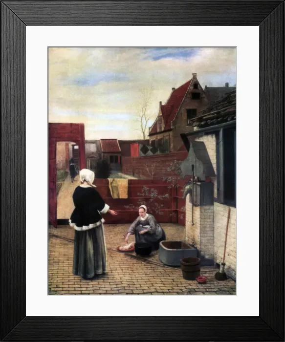 Framed Print : A Woman and her Maid in a Courtyard, c1660-1661, (1933). Artist: Pieter de Hooch Framed Print : A Woman and her Maid in a Courtyard, c1660-1661, (1933). Artist: Pieter de Hooch