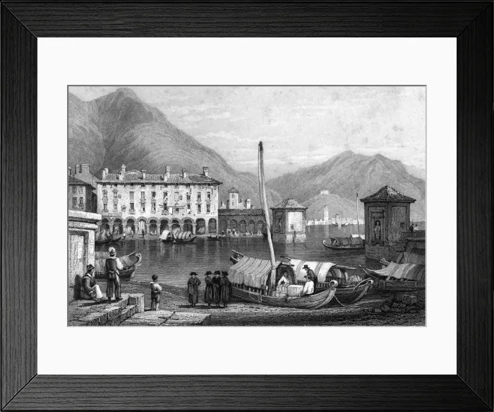 Framed Print : Como and Lake Como, Lombardy, Italy, 19th century. Artist: Thomas Barber Framed Print : Como and Lake Como, Lombardy, Italy, 19th century. Artist: Thomas Barber
