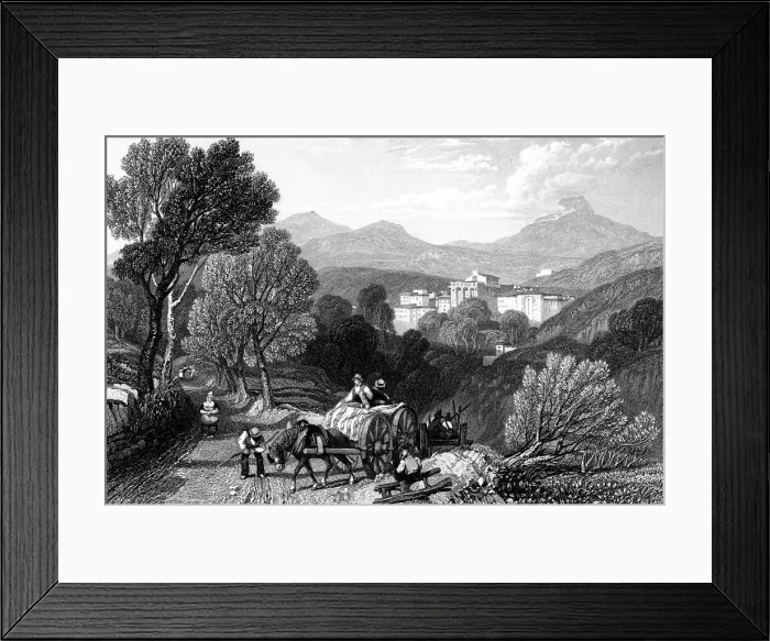 Framed Print : The approach to Royat, France, 1838. Artist: JC Varrall Framed Print : The approach to Royat, France, 1838. Artist: JC Varrall