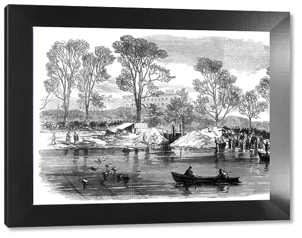 Draining the Serpentine River, Hyde Park, London, 1869