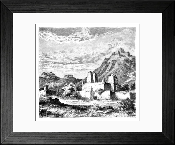 Framed Print : Fortified villages near Lanzhou, China, 1895 Framed Print : Fortified villages near Lanzhou, China, 1895
