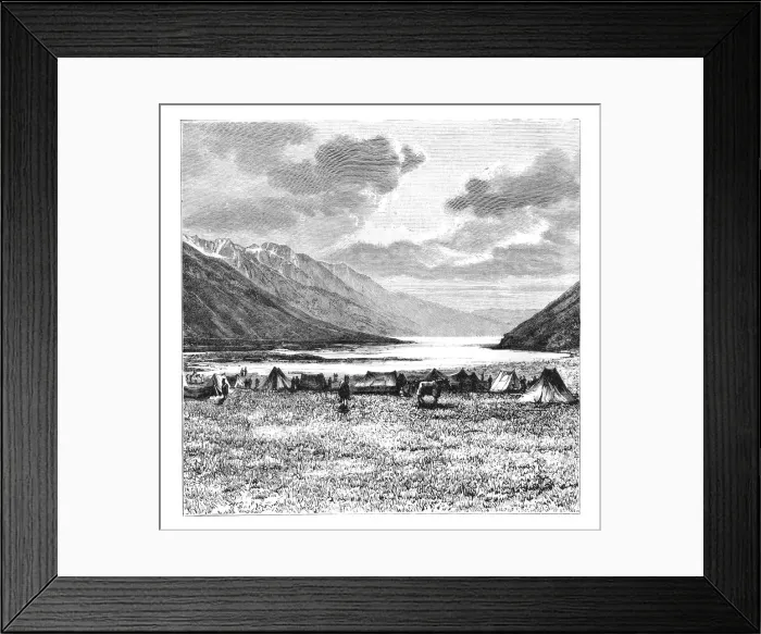 Framed Print : Encampment of the English Expedition of 1871, Lake Pang-Kong, Tibet, 1895 Framed Print : Encampment of the English Expedition of 1871, Lake Pang-Kong, Tibet, 1895