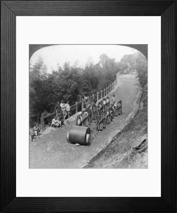 Framed Print : A woman work team on the Darjeeling highway, India, 1903. Artist: Underwood & Underwood Framed Print : A woman work team on the Darjeeling highway, India, 1903. Artist: Underwood & Underwood