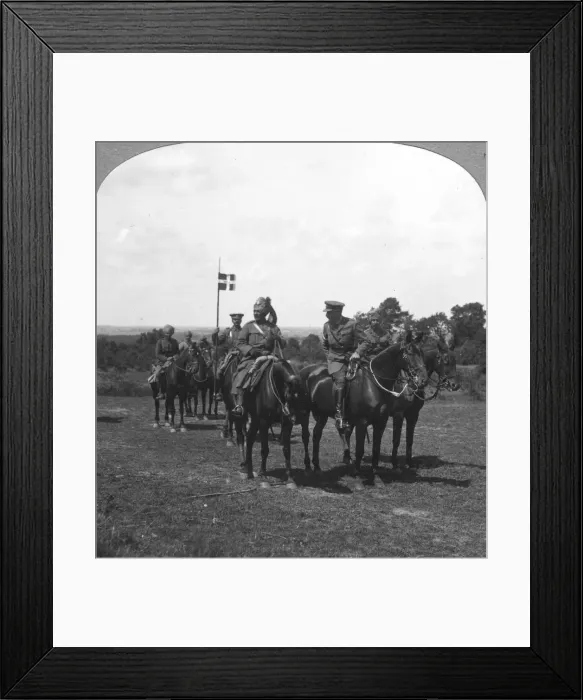 Framed Print : General Rimington, Sir Pertab Singh and the Rajah of Rutlam, France, 1900s. Artist: Crown Framed Print : General Rimington, Sir Pertab Singh and the Rajah of Rutlam, France, 1900s. Artist: Crown