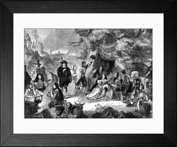 Framed Print : Highgate Fields during the Great Fire of London, c1902 Framed Print : Highgate Fields during the Great Fire of London, c1902