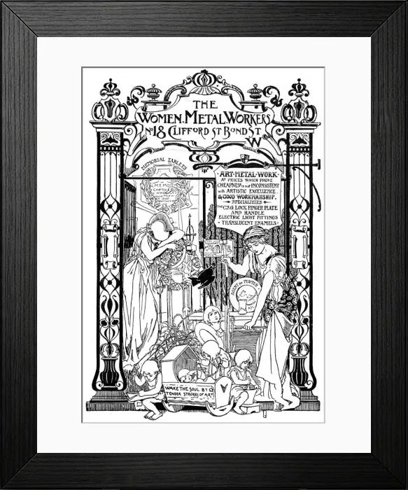 Framed Print : Advertisement for the Women Metal Workers company in London, 1901 Framed Print : Advertisement for the Women Metal Workers company in London, 1901