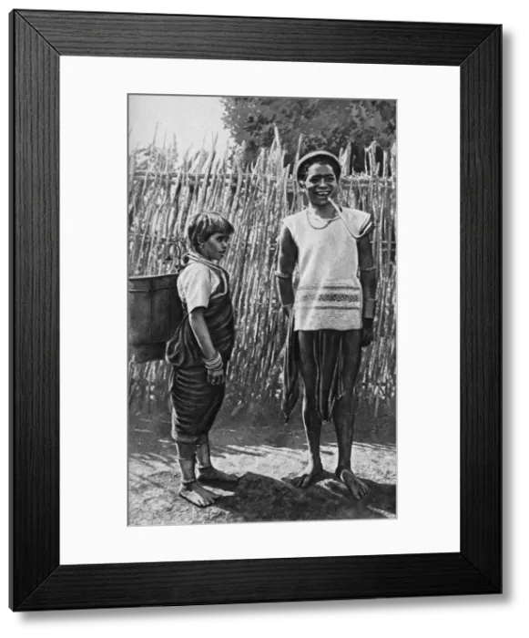 Framed Print : A Moi couple inside the village palisade, Africa, 1922 Framed Print : A Moi couple inside the village palisade, Africa, 1922