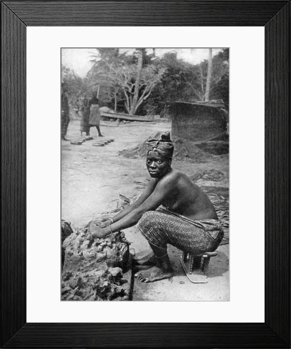 Framed Print : A Gold Coast potter and her clay, Ghana, West Africa, 1922. Artist: PA McCann Framed Print : A Gold Coast potter and her clay, Ghana, West Africa, 1922. Artist: PA McCann