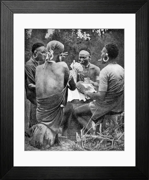 Framed Print : Kenyan men playing cards, 1922 Framed Print : Kenyan men playing cards, 1922