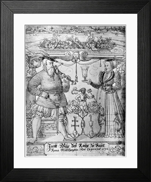 Framed Print : Jacob Wyx of Basel and his wife Anna, 1592 (1901) Framed Print : Jacob Wyx of Basel and his wife Anna, 1592 (1901)