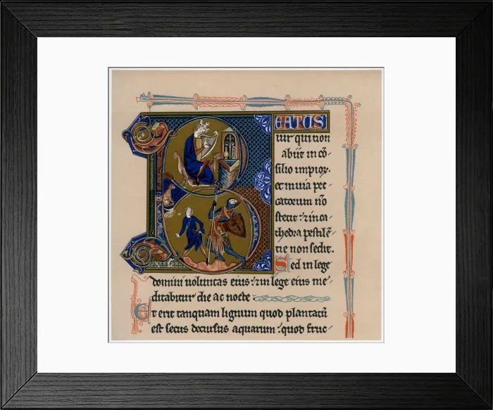 Framed Print : Illuminated initial letter B, 13th century, (1901) Framed Print : Illuminated initial letter B, 13th century, (1901)