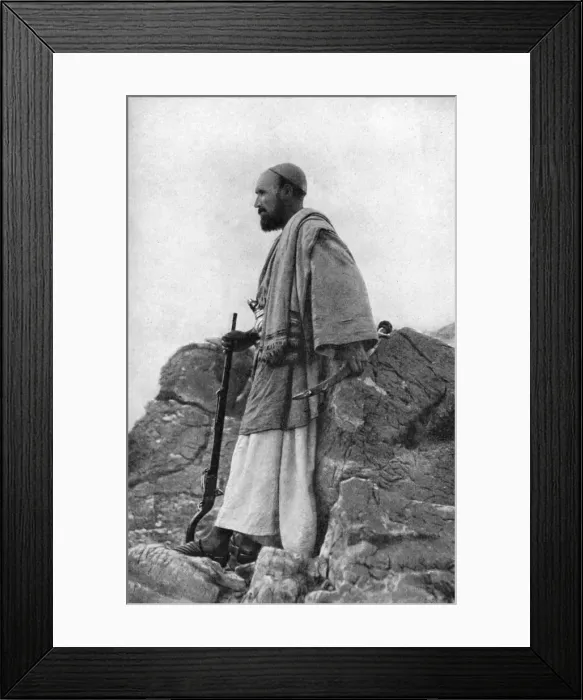 Framed Print : An Afridi lookout, Khyber and Kohat Pass, Pakistan and Afghanistan, 1922. Artist: Holmes & Co Framed Print : An Afridi lookout, Khyber and Kohat Pass, Pakistan and Afghanistan, 1922. Artist: Holmes & Co