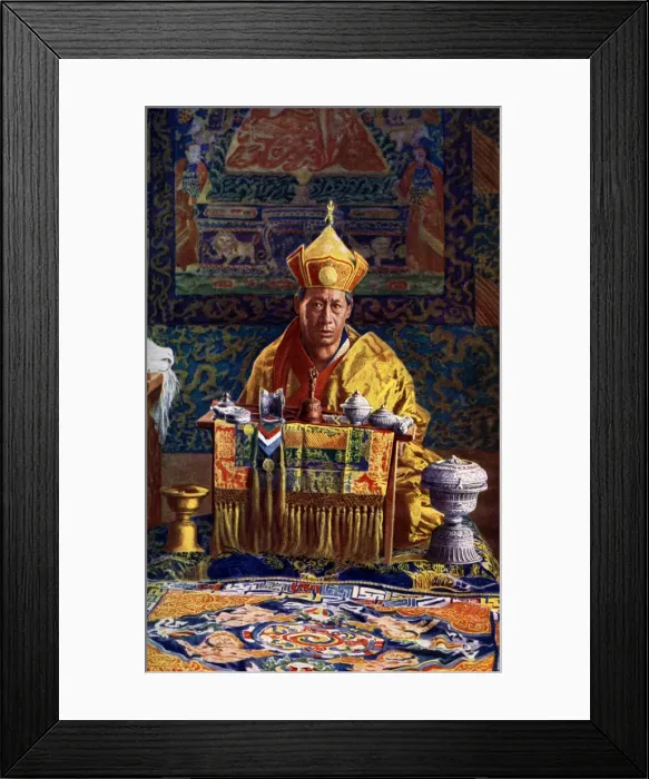 Framed Print : The Deb Raja, acting head of the Buddhist Church of Bhutan, 1922. Artist: John Claude White