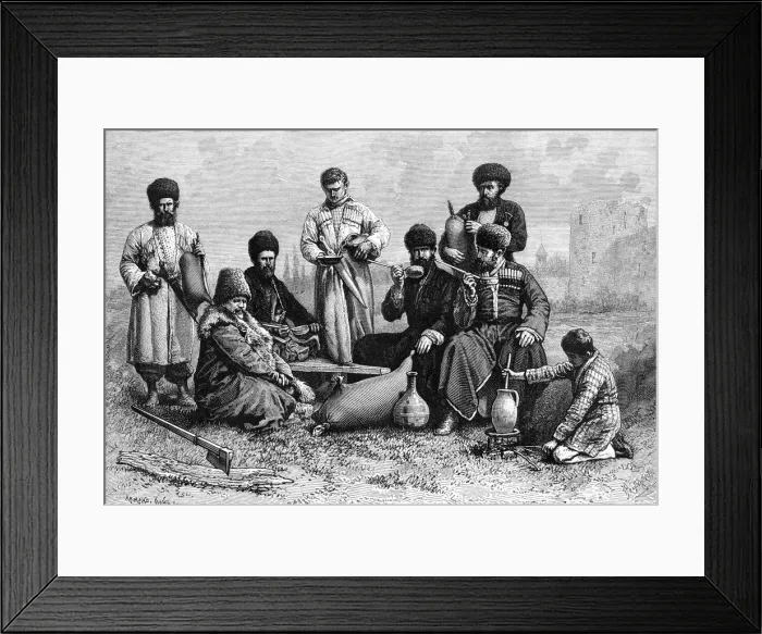 Framed Print : Georgian men, 1895. Artist: Armand Kohl Framed Print : Georgian men, 1895. Artist: Armand Kohl