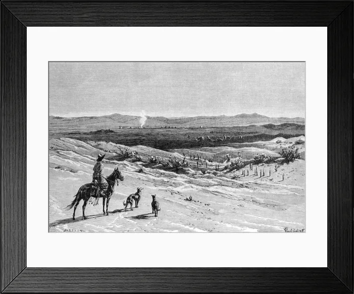 Framed Print : The Kizil-Kum Desert, Dussibal Wells, Asia, 1895 Framed Print : The Kizil-Kum Desert, Dussibal Wells, Asia, 1895