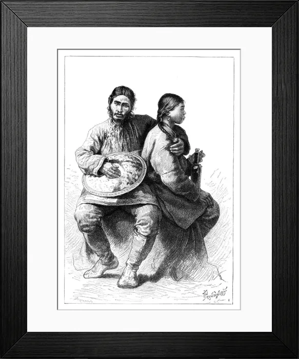 Framed Print : Portrait of a Gold (Nanai) couple, 1895 Framed Print : Portrait of a Gold (Nanai) couple, 1895