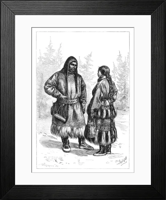 Framed Print : An Ostyak couple, Asia, 1895 Framed Print : An Ostyak couple, Asia, 1895