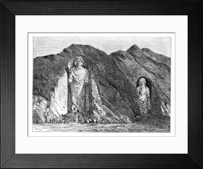 Framed Print : Colossal Idols, Upper Bamlan Valley, Afghanistan, 1895. Artist: Charles Barbant Framed Print : Colossal Idols, Upper Bamlan Valley, Afghanistan, 1895. Artist: Charles Barbant