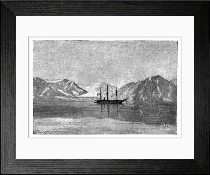 Framed Print : The Vega at anchor in Konyam Bay, Siberia, Russia, 1895. Artist: Armand Kohl Framed Print : The Vega at anchor in Konyam Bay, Siberia, Russia, 1895. Artist: Armand Kohl