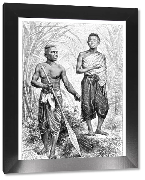 Siamese youths, 1895. Artist: Charles Barbant
