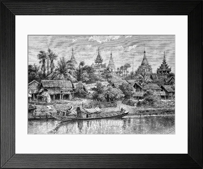Framed Print : Yenan Gyong, Myanmar, 1895. Artist: Bertrand Framed Print : Yenan Gyong, Myanmar, 1895. Artist: Bertrand