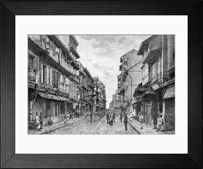 Framed Print : A street in Bombay, India, 1895 Framed Print : A street in Bombay, India, 1895