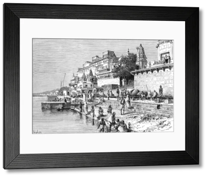 Framed Print : Benares (Varanasi), India, 1895. Artist: Taylor Framed Print : Benares (Varanasi), India, 1895. Artist: Taylor