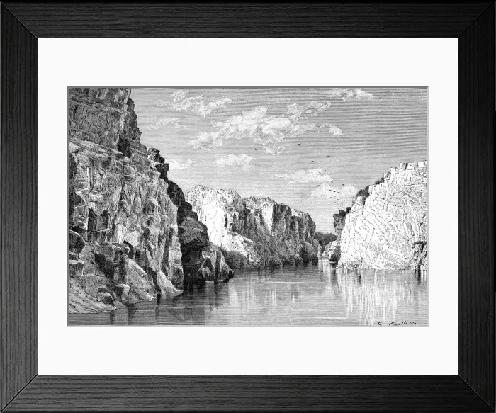 Framed Print : The gorge of the Marble Rocks, India, 1895. Artist: Charles Barbant Framed Print : The gorge of the Marble Rocks, India, 1895. Artist: Charles Barbant