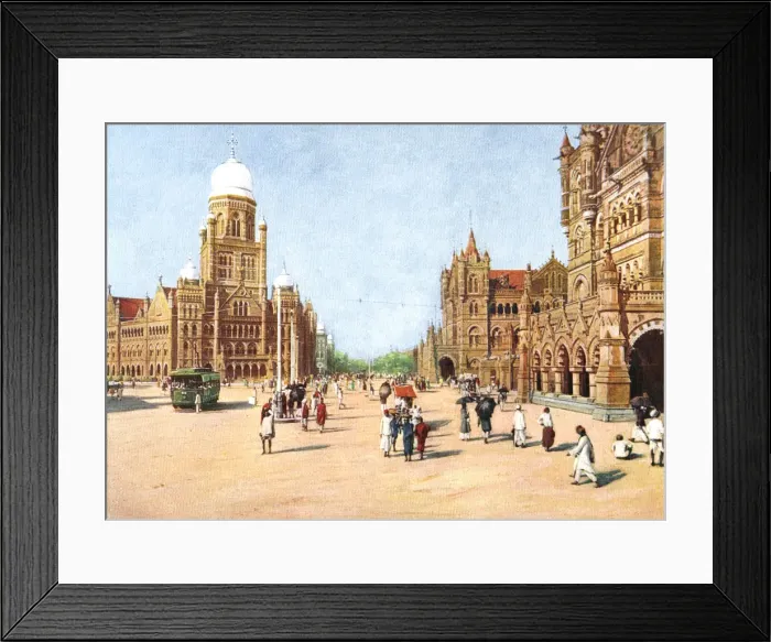 Framed Print : The Municipal Offices and Victoria Terminus, Bombay, India, early 20th century Framed Print : The Municipal Offices and Victoria Terminus, Bombay, India, early 20th century