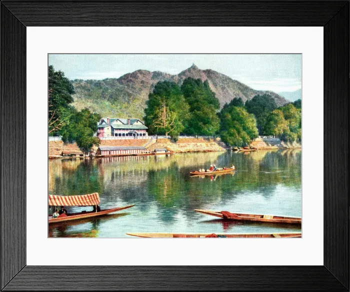 Framed Print : The river Jhelum and clubhouse at Srinagar, India, early 20th century Framed Print : The river Jhelum and clubhouse at Srinagar, India, early 20th century