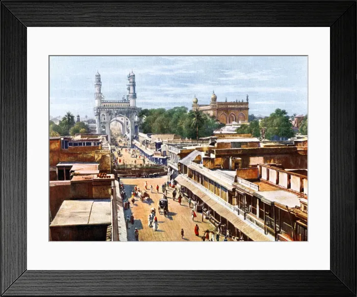 Framed Print : Principal Entrance Street, Hyderabad, India, early 20th century Framed Print : Principal Entrance Street, Hyderabad, India, early 20th century