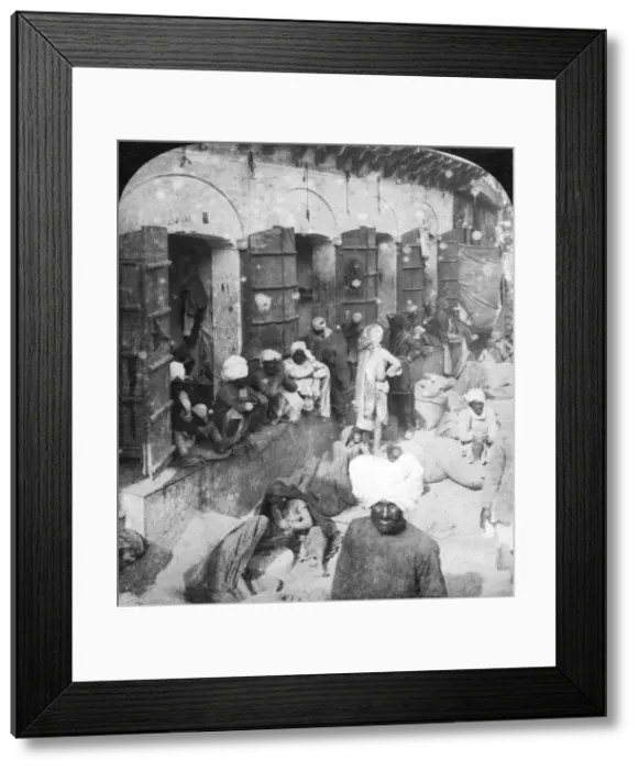 Framed Print : Indian women grinding corn between two round stones, Delhi, India, 1900s. Artist: Rose Stereographs Framed Print : Indian women grinding corn between two round stones, Delhi, India, 1900s. Artist: Rose Stereographs