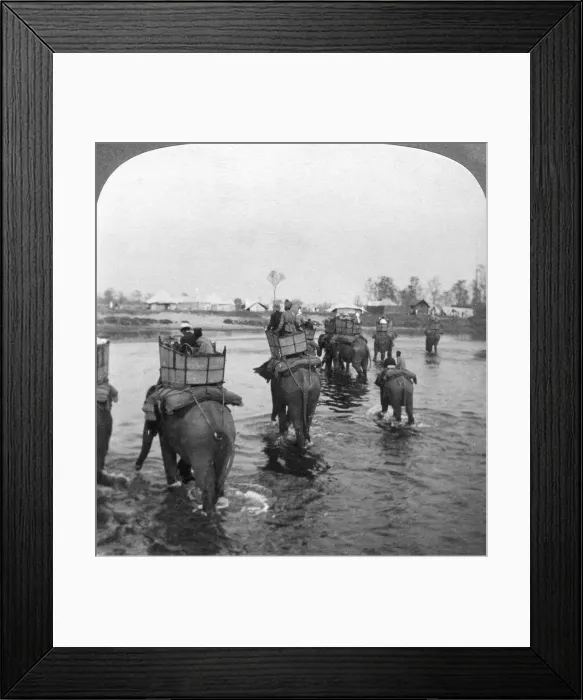 Framed Print : Returning to camp after a days shoot in the Behar jungle, India, 1909. Artist: Underwood & Underwood Framed Print : Returning to camp after a days shoot in the Behar jungle, India, 1909. Artist: Underwood & Underwood