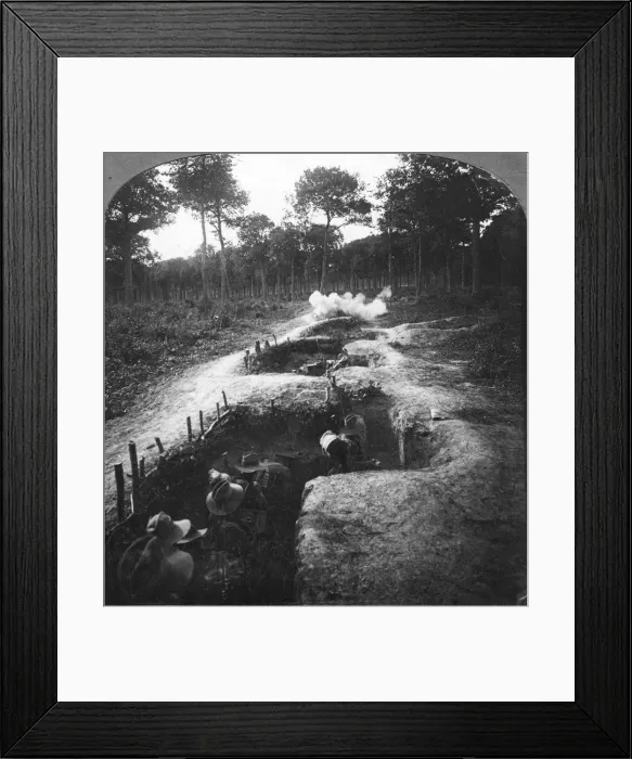 Framed Print : Clearing the remaining Germans out of the trenches by hand grenages, 1900s. Artist: Crown Framed Print : Clearing the remaining Germans out of the trenches by hand grenages, 1900s. Artist: Crown