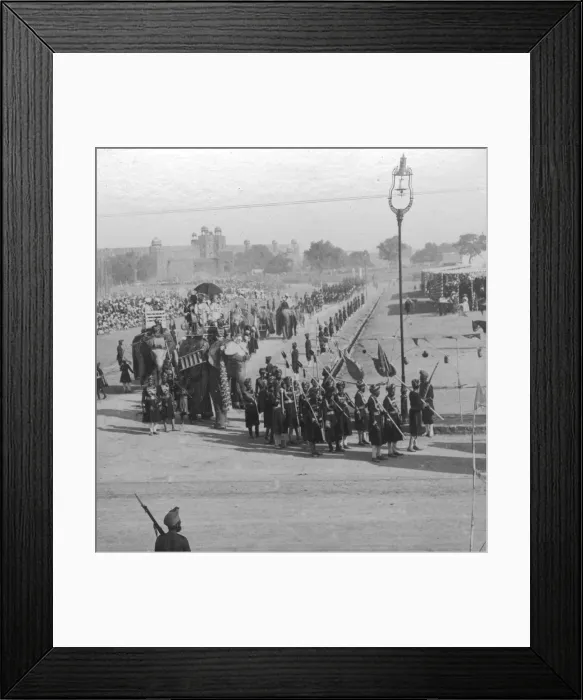 Framed Print : Maharajahs rounding Jumma Muisjid, Delhi, India, 1913. Artist: HD Girdwood Framed Print : Maharajahs rounding Jumma Muisjid, Delhi, India, 1913. Artist: HD Girdwood