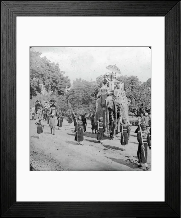 Framed Print : Lord and Lady Harding riding an elephant, India, 1913. Artist: HD Girdwood Framed Print : Lord and Lady Harding riding an elephant, India, 1913. Artist: HD Girdwood