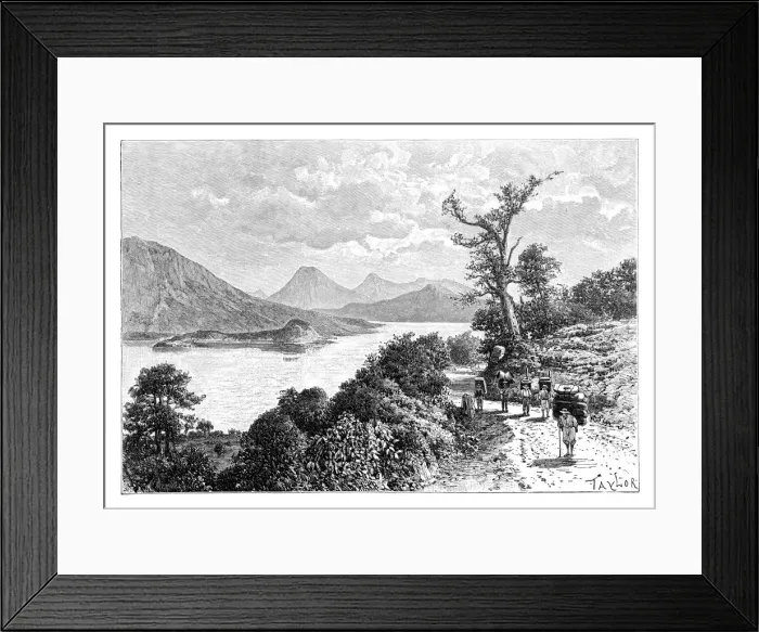 Framed Print : Lake Atitlan, Guatemala, c1890 Framed Print : Lake Atitlan, Guatemala, c1890