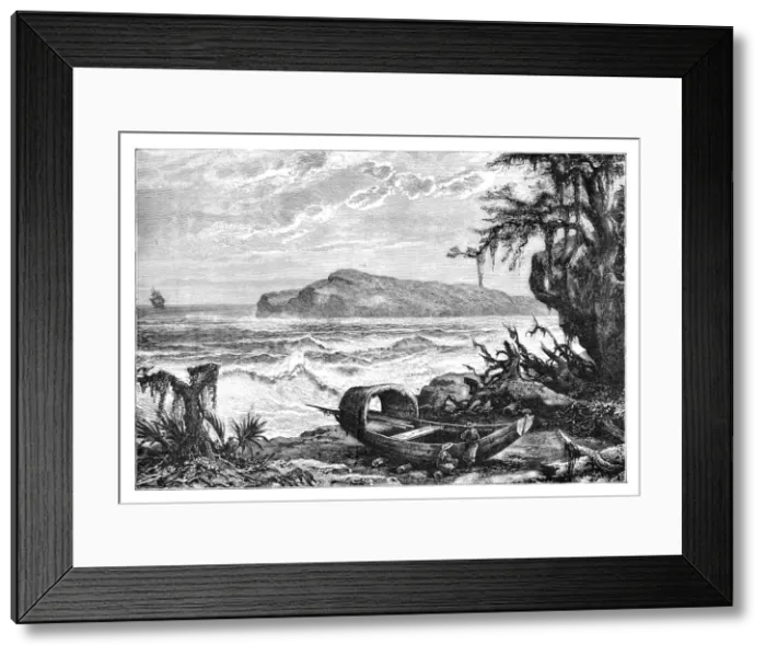 Framed Print : Turtle Island, view taken at the mouth of the Three Rivers, c1890 Framed Print : Turtle Island, view taken at the mouth of the Three Rivers, c1890